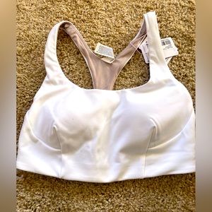 White Lulu sports bra